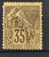 P 237 ++ RÉUNION 1891 MCHL 25 HINGED * PLAK(REST) - Unused Stamps