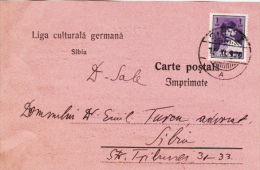KING MICHAEL STAMP ON PC, INVITATION TO GERMAN CULTURAL LEAGUE, 1929, ROMANIA - Briefe U. Dokumente