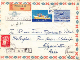 ATOMIC REACTOR, PLANE, SHIP, REGISTERED COVER STATIONERY, ENTIER POSTAL, 1962, ROMANIA - Atomo