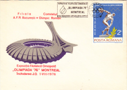 OLYMPIC GAMES, MONTREAL '76, STADIUM, STADE, SPECIAL COVER, 1976, ROMANIA - Ete 1976: Montréal