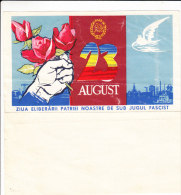 TELEGRAM FORM, DOVE, ROSES, NATIONAL DAY, ROMANIA - Telégrafos