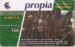 PRD-018 TARJETA DE CUBA PROPIA DE 10 CUC DE LA JURA DE HERNAN CORTES  (NUEVA-MINT) - Kuba