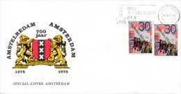 PAYS-BAS. N°1014 X2 Sur Enveloppe Commémorative De 1975. Armoiries D'Amsterdam. - Omslagen