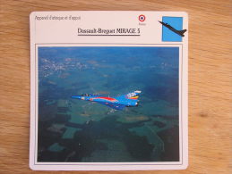 DASSAULT BREGUET  MIRAGE 5 2 Wing  Appareil D' Attaque Et D' Appui  FICHE AVION Avec Description   Aircraft Aviation - Avions