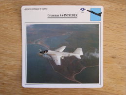 GRUMANN A-6 Intruder Appareil D' Attaque Et D' Appui  USA FICHE AVION Avec Description   Aircraft Aviation - Avions