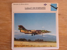 LOCKHEED F-104 Starfighter  Intecepteur Défense Aérienne FICHE AVION Avec Description   Aircraft Aviation - Airplanes