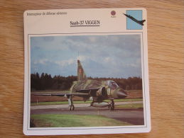 SAAB 37 Viggen  Intecepteur Défense Aérienne FICHE AVION Avec Description   Aircraft Aviation - Airplanes