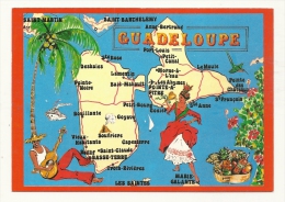 Cp, La Guadeloupe, Carte, Voyagée - Andere & Zonder Classificatie