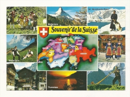 Cp, Suisse, Multi-Vues, Voyagée 1990 - Sonstige & Ohne Zuordnung