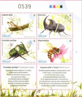 Komplette Serie Uruguay Insekt Biene Käfer Stempel Mit Hummer MNH ** Postfris - Abeilles