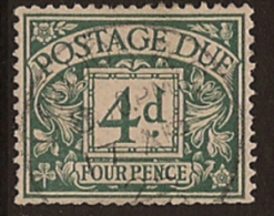 GREAT BRITAIN 1924 4d Postage Due U SG D15 SB252 - Taxe