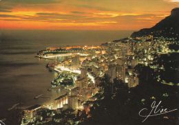 Cp , MONACO , Crépuscule Sur La Principauté - Tarjetas Panorámicas