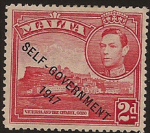 MALTA 1948 2d Self Government SG 238 HM VD458 - Malta (...-1964)