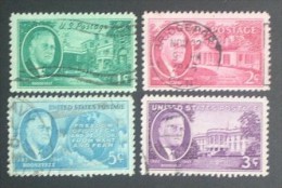 1c Blue Green ROOSEVELT AND HYDE PARK ENTRANCE FRANKLIN DELANOR ROOSEVELT ISSUE Rotary Press Printing - Perf. 11 X 10 ½ - Used Stamps