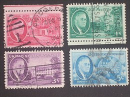 1c Blue Green ROOSEVELT AND HYDE PARK ENTRANCE FRANKLIN DELANOR ROOSEVELT ISSUE Rotary Press Printing - Perf. 11 X 10 ½ - Used Stamps