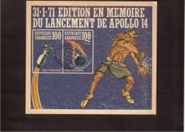Gabun République Gabonaise 1971 Apollo 14 Block Gestempelt - Afrique