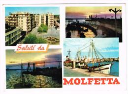 Y961 Saluti Da Molfetta (Bari) - Piazzale Della Stazione - Motopescherecci In Porto / Viaggiata 1968 - Molfetta