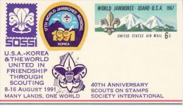 USA 1991 17TH WORLD JAMBOREE MONDIAL SOUTH KOREA POSTCARD - Briefe U. Dokumente