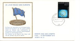 PAYS-BAS. N°1007 Sur Enveloppe 1er Jour (FDC) De 1974. Conseil De L'Europe. - EU-Organe