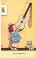 ENFANT HUMOUR ILLUSTRATEUR ILLUSTRATRICE WS "BAS LES PATTES" PETITE FILLE TOUCHANT GUITARE CHIEN COLPRINT 177 - Humorvolle Karten