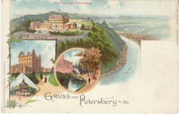 Gruss Vom Petersberg A/Rh Germany, Hotel On Mountain, C1890s/1900s Vintage Postcard - Petersberg