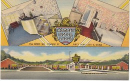 Salt Lake City UT Utah, Romney Motor Lodge, Lodging Interior View, C1940s Vintage Curteich Linen Postcard - Salt Lake City