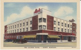 Sidney MT Montana, Lalonde Hotel, Auto, C1940s Vintage Curteich Linen Postcard - Sonstige & Ohne Zuordnung