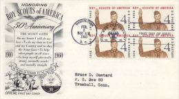 USA 1960  50TH ANNIVERSARY BOY SCOUT OF AMERICA  FDC - Covers & Documents