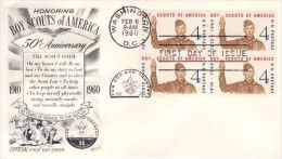 USA 1960  50TH ANNIVERSARY BOY SCOUT OF AMERICA  FDC - Lettres & Documents