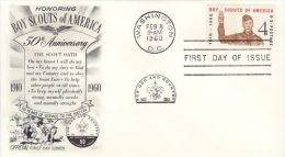 USA 1960  50TH ANNIVERSARY BOY SCOUT OF AMERICA  FDC - Lettres & Documents
