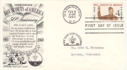 USA 1960  50TH ANNIVERSARY BOY SCOUT OF AMERICA  FDC - Lettres & Documents