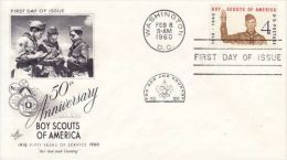 USA 1960  50TH ANNIVERSARY BOY SCOUT OF AMERICA  FDC - Lettres & Documents