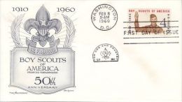 USA 1960  50TH ANNIVERSARY BOY SCOUT OF AMERICA  FDC - Lettres & Documents