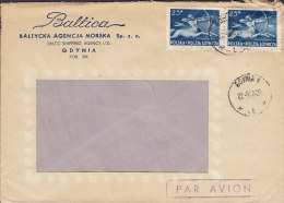 Poland Airmail Par Avion BALTICA SHIPPING AGENCY Ltd. GDYNIA 1950 Cover Brief To WARSZAWA (2 Scans) - Briefe U. Dokumente