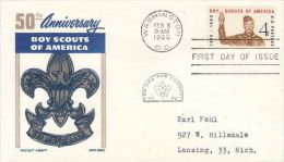 USA 1960  50TH ANNIVERSARY BOY SCOUT OF AMERICA  FDC - Lettres & Documents