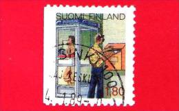 FINLANDIA - SUOMI - Usato - 1988 - Servizio Postale - Cassette Postali - Phone Booth, Man At Letter-box - 1,80 Mk - Usati