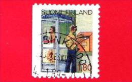 FINLANDIA - SUOMI - Usato - 1988 - Servizio Postale - Cassette Postali - Phone Booth, Man At Letter-box - 1,80 Mk - Gebraucht