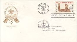 USA 1960  50TH ANNIVERSARY BOY SCOUT OF AMERICA  FDC - Lettres & Documents