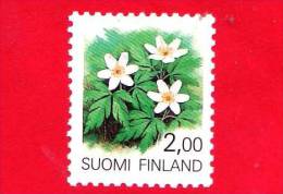 FINLANDIA - SUOMI - Usato - 1990 - Fiori Regionali - Flowers - Fleurs - Wood Anemone (Anemone Nemerosa) - 2 Mk - Gebraucht