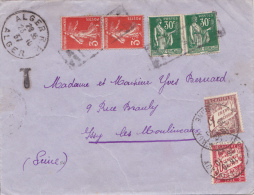 ALGERIE  LETTRE POUR LA FRANCE  TAXEE  1937 - Lettres & Documents