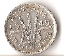 AUSTRALIE  3  PENCE  1949  ARGENT - Threepence