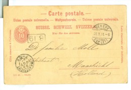 HANDGESCHREVEN BRIEFKAART Uit 1891 Van GENEVE SWITSERLAND  Naar MAASTRICHT  (7863c) - Storia Postale