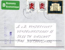 LETTONIE. N°459 X2 De 1999 Sur Enveloppe Ayant Circulé. Armoiries De Kurzeme. - Briefe U. Dokumente