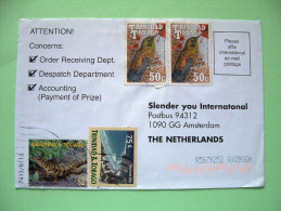 Trinidad & Tobago 2000 Cover To USA - Birds Hummingbirds Toucan - Lizard - Reptile - Tourism - Maracas Bay - Trinidad & Tobago (1962-...)