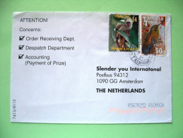 Trinidad & Tobago 2001 Cover To Holland - Birds Hummingbirds - Capuchin Monkey - Trindad & Tobago (1962-...)