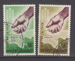 BURUNDI, 1963, Freedom From Hunger, 2 V, USED (o) - Usados