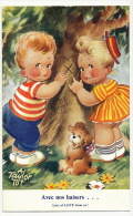 Enfant Gravant Un Coeur Dans Un Arbre Par Taylor Avec Nos Baisers  Chien BF Loves JD - Cartes Humoristiques