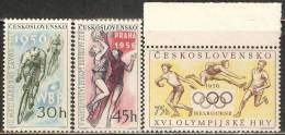 Czechoslovakia 1956 Mi# 965-967 ** MNH - Sport - Unused Stamps
