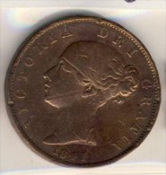 PIECE MONNAIE 1/2  PENNY 1841 # GRANDE BRETAGNE # VICTORIA # TETE JEUNE # - C. 1/2 Penny