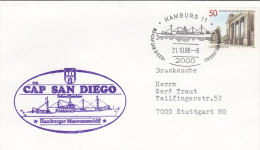 Schiffspost: Museumsschiff MS "CAP SAN DIEGO", Stempel: Hamburg "Cap San Diego" 31.10.1986 - Marítimo